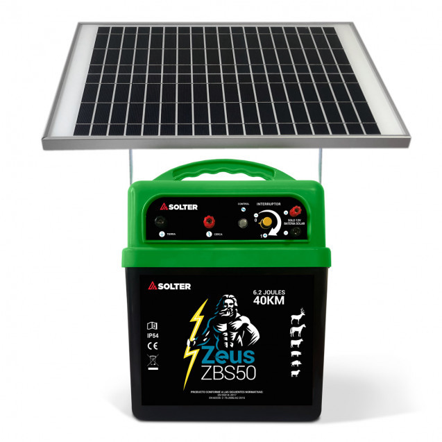 Pastor eléctrico a batería con Placa Solar ZBS50 - KIT