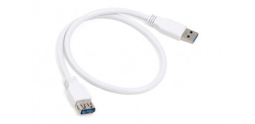 Cables - CABLE USB A/ USB A MACHO/HEMBRA 0,5M BLANCO 