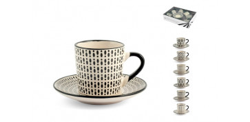 Novedades - TAZA CAFE CON PLATO STONEWARE WHERA SET 6 UDS 9 CL