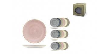 Novedades - VAJILLA 18 PZAS STONEWARE SURTIDO HARPER COLORES