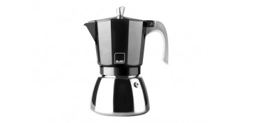 Novedades - CAFETERA ACERO + ALUMINIO INDUCCION ELBA 3 TAZAS NEGRA